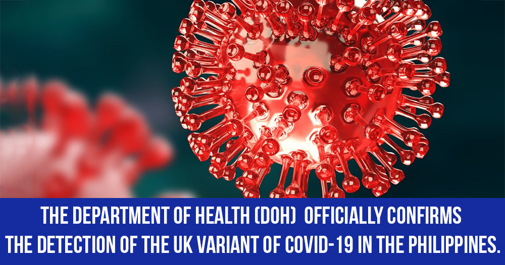 UK variant of the coronavirus has been detected in the Philippines