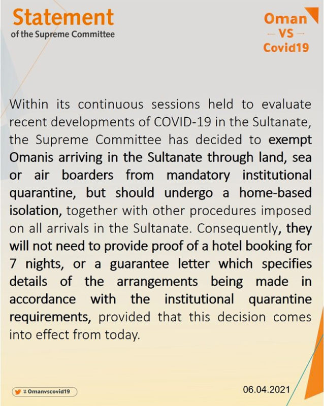 Citizens exempted from mandatory institutional quarantine