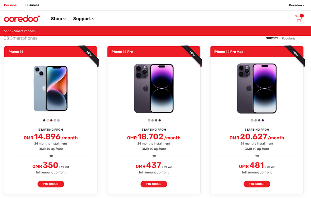 iPhone 14 Series Price in Oman